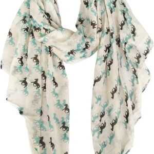 Sjal/skjerf med hestemotiv